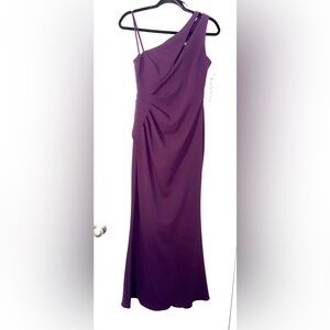 Betsy & Adam Petite One Shoulder Gown